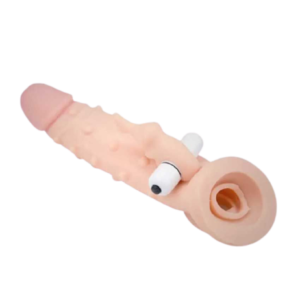 Vibrating Reusable Dragon Penis Condom Sleeve